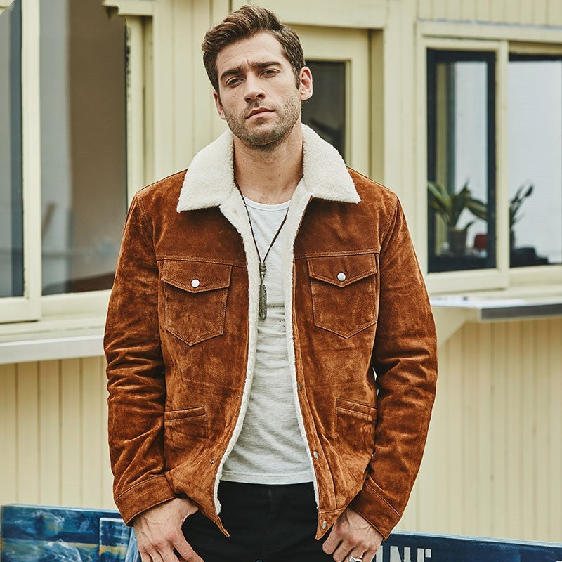 Genuine Leather Clothes Men's Cotton Jacket