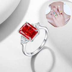 Colorful Rectangular Rhinestone Ring