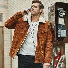 Genuine Leather Clothes Men's Cotton Jacket