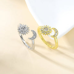 Opening Adjustable Star Moon Ring