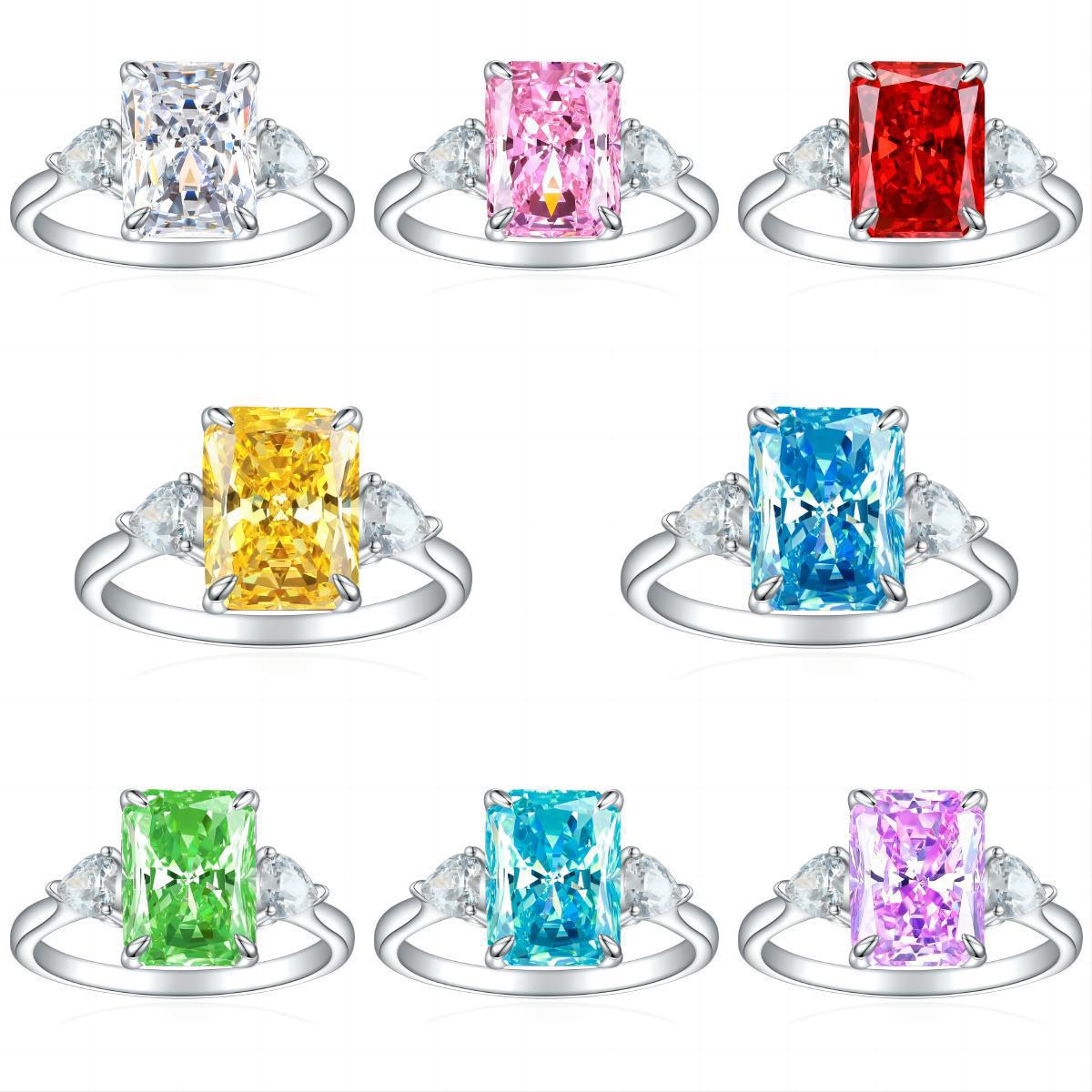 Colorful Rectangular Rhinestone Ring